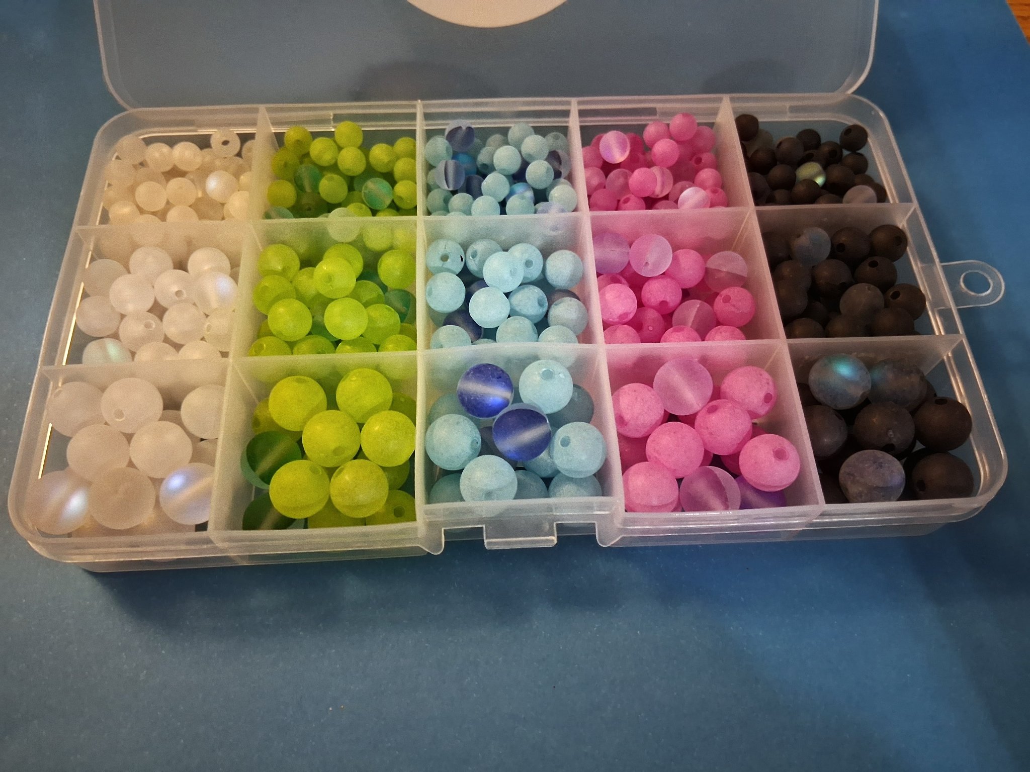 Custom Addon — 111A White Glass Round Beads (Lg / Med / Sm)